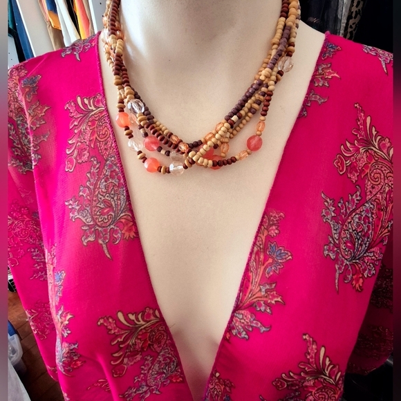 Mutli Strand  Beaded Necklace - Picture 1 of 7